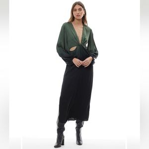 🔥 YOUNG FABULOUS & BROKE HADI MIDI DRESS // DARK FOREST OMBRE size S